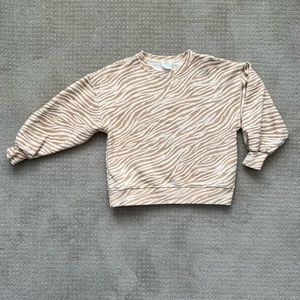 Euc zebra print girl’s Zara zebra print sweatshirt size 9